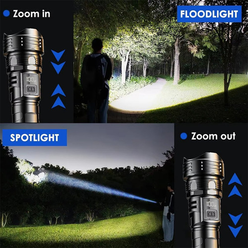 Linternas Led Portátiles Con Carga Usb Y Linterna Con Zoom T