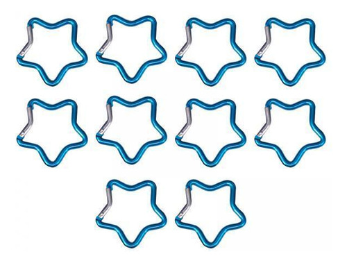 2 X 10x Mosquetón En Forma De Estrella De Cinco Azul Claro