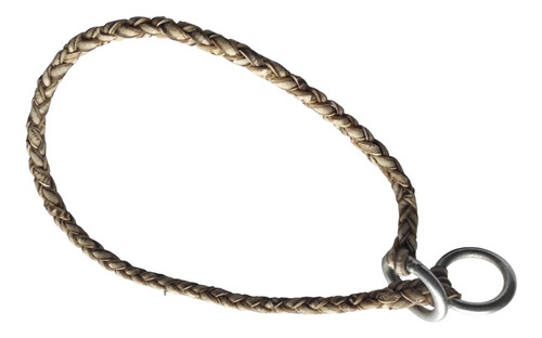 Imagen 3 de 3 de Collar De Ahorque Adiestramiento Cuero Crudo Trenzado Jaleña