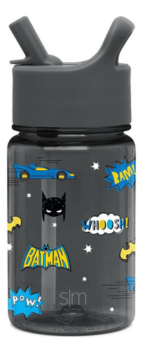 Botella De Agua Para Niños Batman Simple Modern 355 Ml