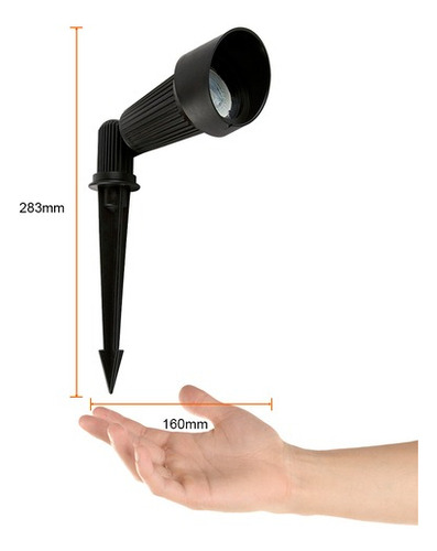 Reflector Led 7w Exterior Estaca Hfv-750-v/n Negro Blanco Neutro