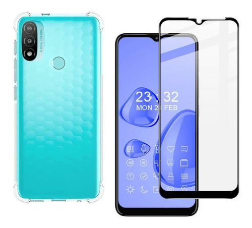 Imagem 1 de 5 de Capinha Capa Anti Impacto + Pelicula 3d Vidro Para Moto E20