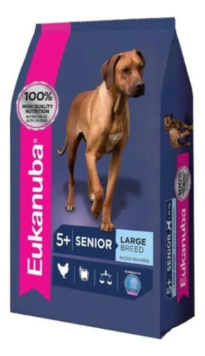 Alimento Eukanuba Super Premium para perro senior de raza grande sabor mix en bolsa de 15kg