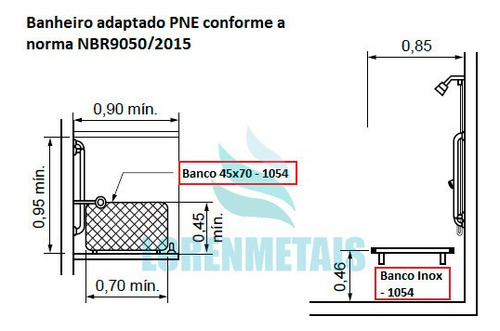 Banco Articulado De Inox Pne 70x45 Cm Cor Prateado