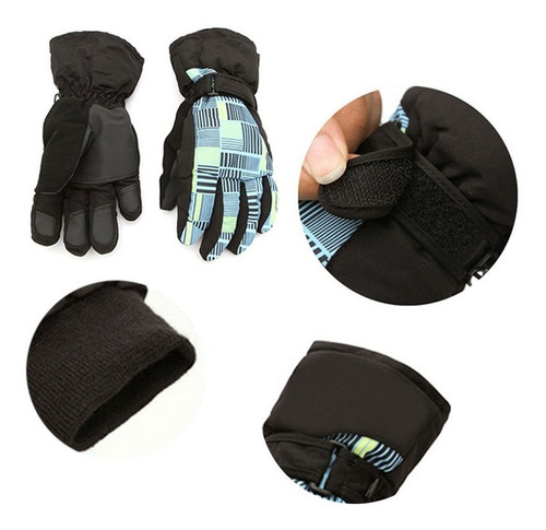 Guantes Termicos Impermeables Cubre Muñeca Rojo Celeste Frio