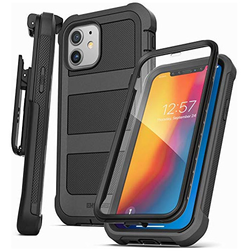 Funda Para iPhone 12 Mini Negra Cinturon Protector Pantalla