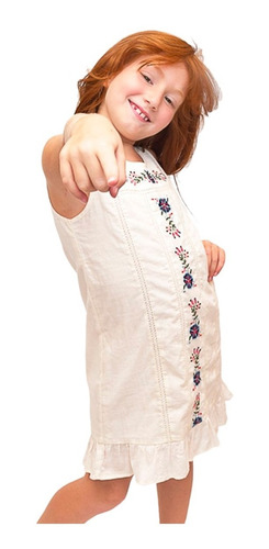Imagen 5 de 10 de Vestido Algodon Nena Flowers C/ Flores Bordado Witty Girls