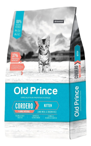 Old Prince proteinas noveles cordero y arroz integral gatito 3kg