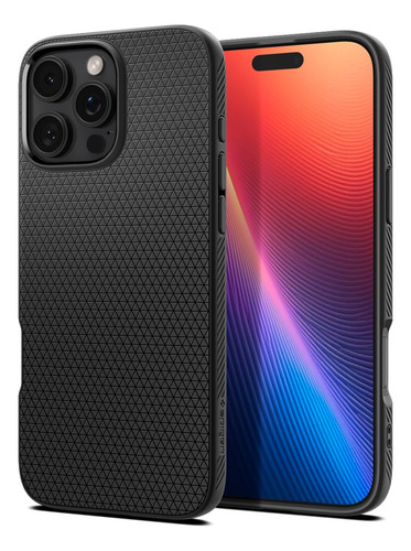 Capa De Telefone Spigen Liquid Air Para iPhone 16 Pro Preta