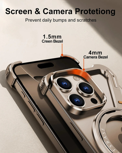 . Funda Metálica Sin Marco Z Para iPhone 13/14/15/16 Pro