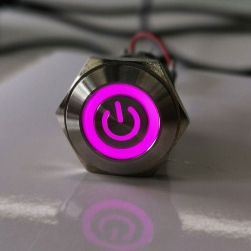 Imagen 4 de 9 de Pulsador Led 16mm 12v Acero Inoxidable