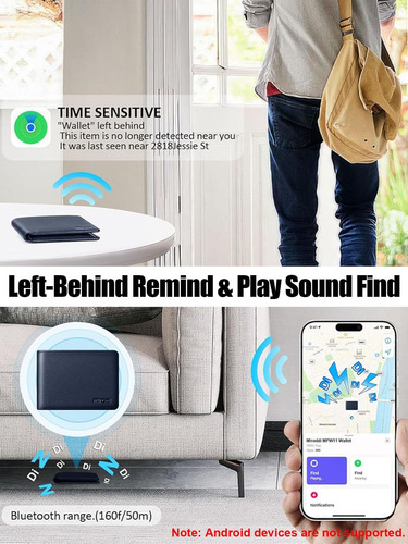 Cartera Para Hombre Incorporada Find My Real Time Tracker, 1