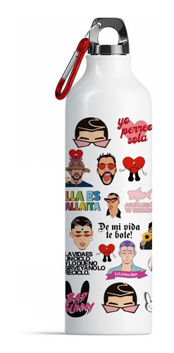 Termo Botella Bad Bunny Personalizado 750ml Botella Aluminio