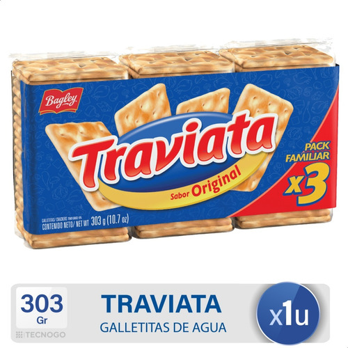 Galletitas Crackers Traviata Blister X3 Bagley Mejor Precio