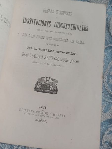 Libro Antiguo Religioso Iglesia Lima Metropolitana De Lima