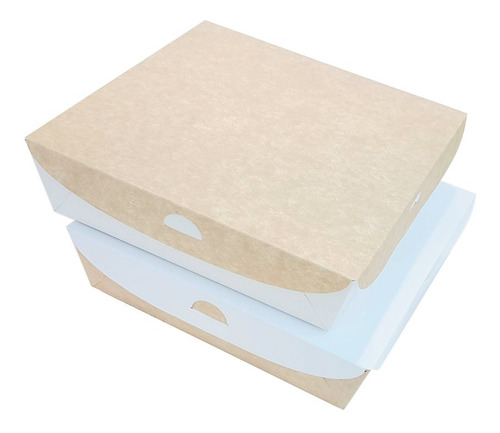 50 Bandeja Con Tapa Descartable Sushi 21x21x5,5 Compostable