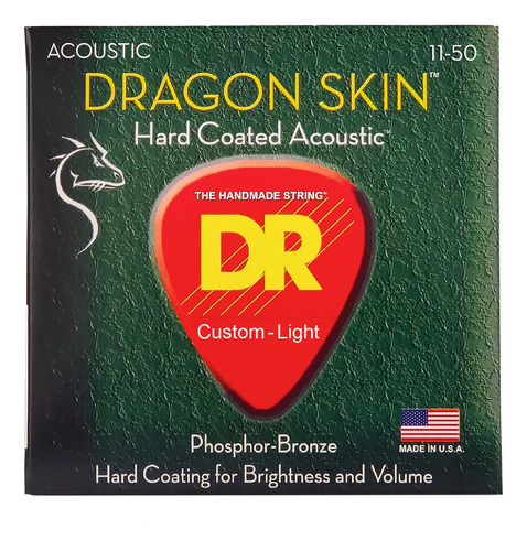 Encordoamento Violao Aço 011 Dragon Skin Coated Dr Strings