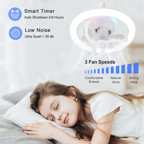 Lámpara De Ventilador De Techo Led Superbrillante For Inter