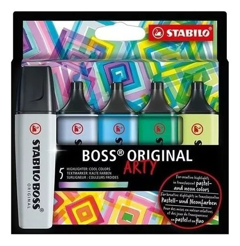 Set Stabilo Boss Original Arty Resaltadores Frios X5 Colores