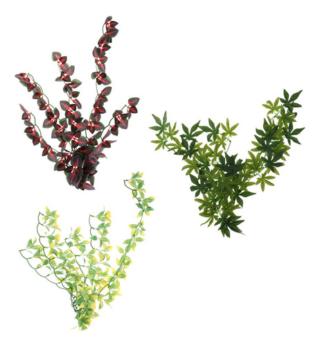 3 Piezas Plantas De Hojas Decoración Terrario Con Exterior