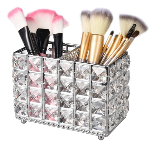 Feyarl Soporte De Brochas De Maquillaje De Cristal Brillante