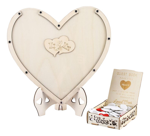 Libro De Invitados De Boda 3d En Forma De Corazón Con