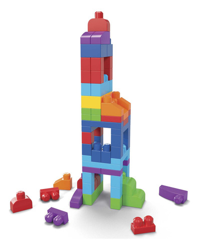 Juguete De Construcción Mega Bloks Gran Bolsa 80 Bloques 80