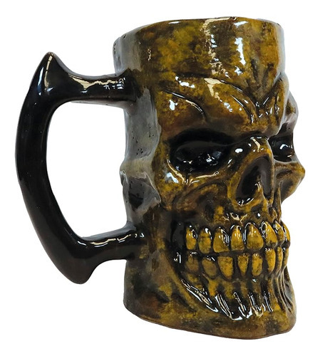 Taza Coleccionable Skull Mug Marca Ghoulish 350002 Color Verde