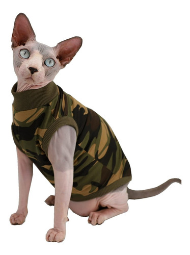 Ropa Para Mascotas Camo Sphynx Gato Lindo Transpirabl Fr32r