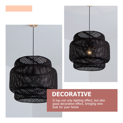 Lámpara Colgante Decorativa Tejida En Bambú, Bolígrafo Retro