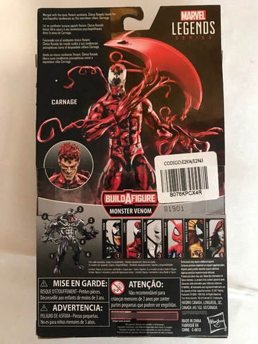 Carnage Marvel Legends Monster Venom Wave Cletus Kasady 2018 (Usado)
