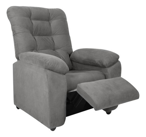 Poltrona Reclinável Onix 1 Lugar Veludo Light Cinza Matrix