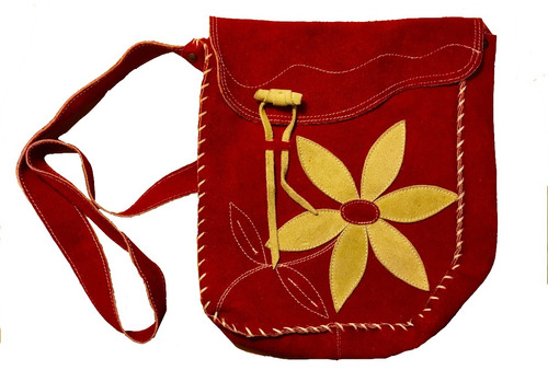 Bolsa De Piel Artesanal Roja