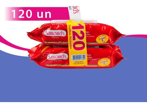 Toalla Humeda Simonds Roja Vitamina E Pack X2 (120 Unidades