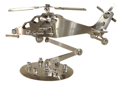 Modelo De Helicóptero De Acero Inoxidable  Metal  Artesanal