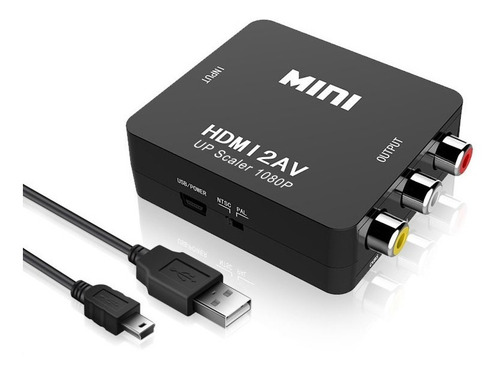 Adaptador De Convertidor De Audio Y Video Tv Hdmi A Rca 1080