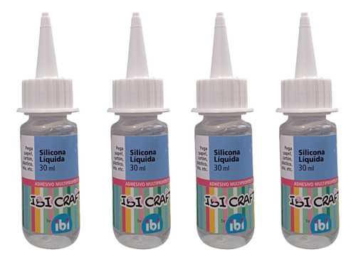 4 Silicona Liquida Ibi Craft Adhesivo Multiproposito X 30ml