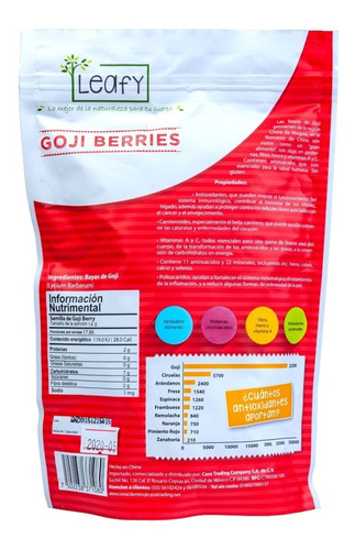 Imagen 4 de 8 de Duo Goji Berries Bayas De Goji Orgánicas Leafy 250g