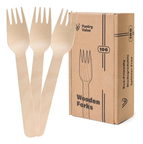 comprar Pantry Value 100 Unidad Tenedor Desechabl Madera Astilla