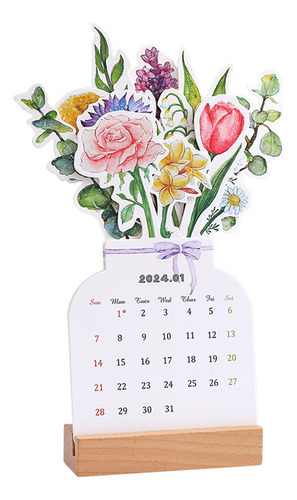 Calendario De Escritorio N 2024 Bloomy Flowers, Adorno Para