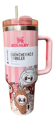 Termo Labubu Compatible Con Stanley Estilo Unico 1.18 L Rosa Claro