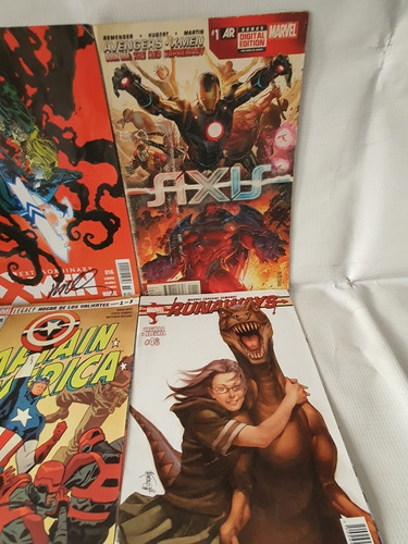 Lote De 6 Comics Marvel: Capitan America , Axus ,runaways. (Usado)