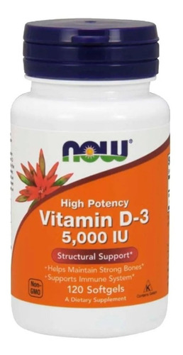 Suplementos Vitamina D3 5,000 Iu 120 Soft Gels Importado Eua
