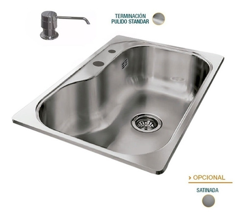 Cocina Bacha Luxor Si71 + Dosificador Acero 340 Johnson Ad Std