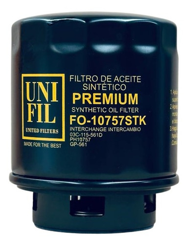 Filtro Aceite Sintetico Volkswagen Vento 1.6l 2016