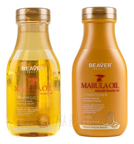 Beaver® Kit Shampoo + Acondicionador Marula Oil Miracle350ml