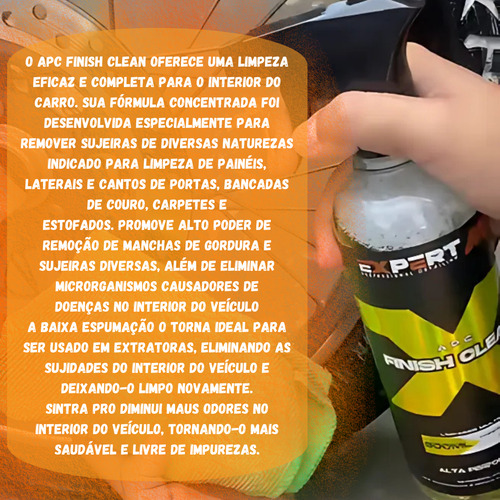 Limpeza Interna De Automotiva Apc Finish Clean 500ml Expert