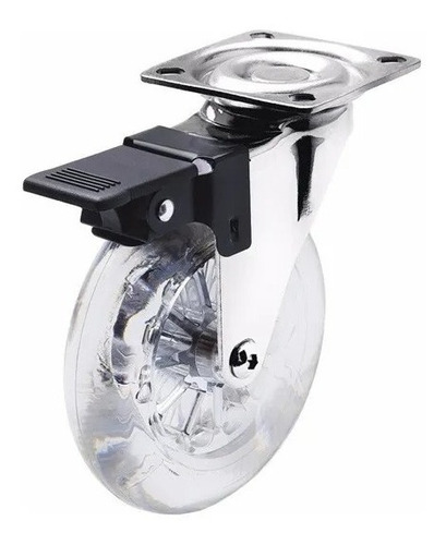 Rodizio De Silicone Giratorio 100mm Com Freio Hardt