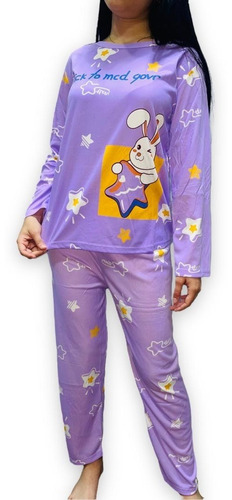 Pijama Manga Larga Diseños Mujer - Algodón