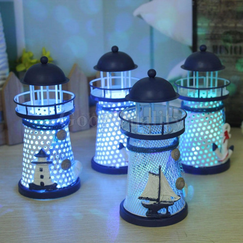 Faro Con Luces Led Estilo Mediterr?neo Para Decoraci?n